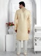 Exquisite Dark Beige Art Silk Sherwani Set